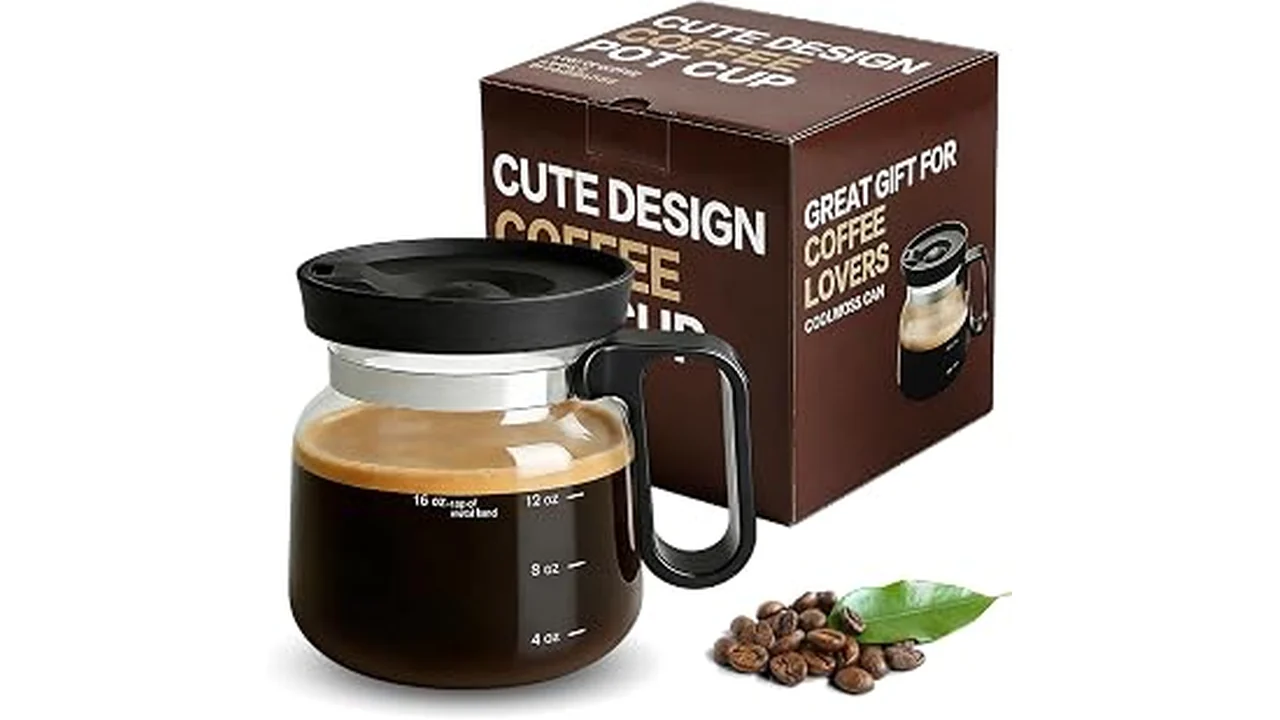 The image shows a stylish coffee pot and mug set, perfect for your morning brew.